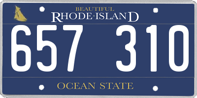 RI license plate 657310
