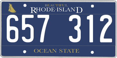 RI license plate 657312