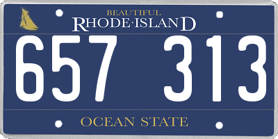 RI license plate 657313