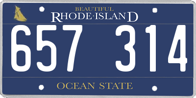 RI license plate 657314