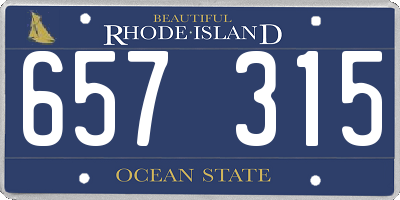 RI license plate 657315