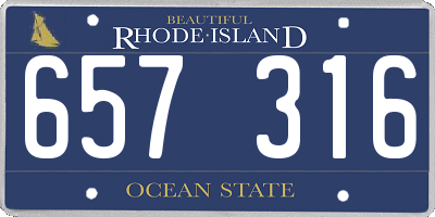 RI license plate 657316