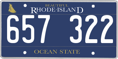 RI license plate 657322