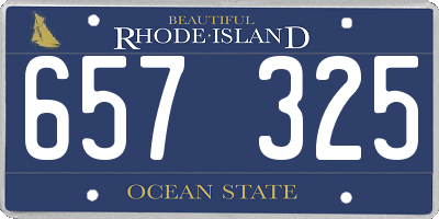 RI license plate 657325