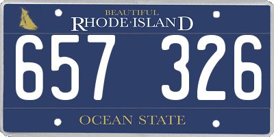 RI license plate 657326