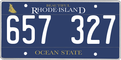 RI license plate 657327