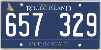 RI license plate 657329