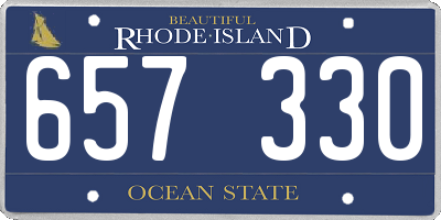 RI license plate 657330