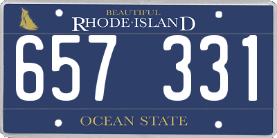RI license plate 657331