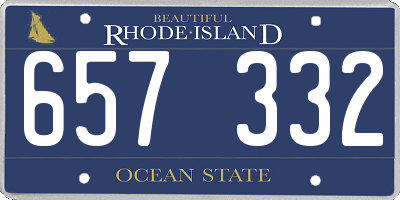 RI license plate 657332