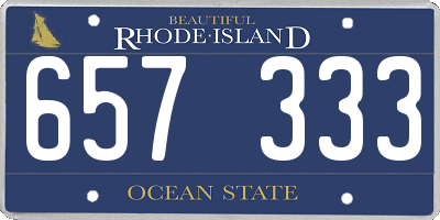 RI license plate 657333