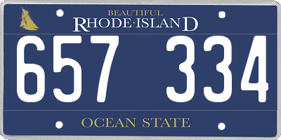 RI license plate 657334
