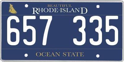 RI license plate 657335