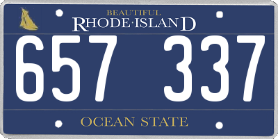 RI license plate 657337