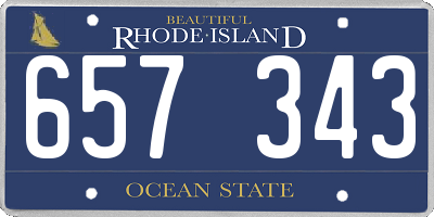 RI license plate 657343
