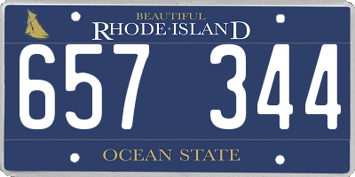 RI license plate 657344