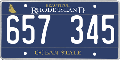 RI license plate 657345