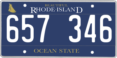 RI license plate 657346