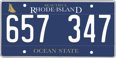 RI license plate 657347
