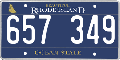 RI license plate 657349