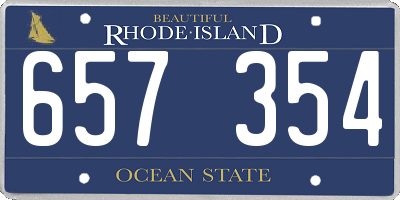 RI license plate 657354
