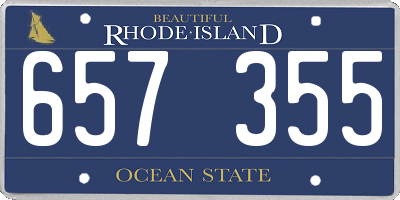 RI license plate 657355