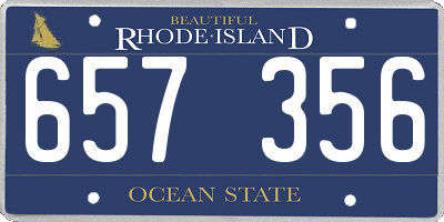RI license plate 657356