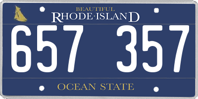 RI license plate 657357