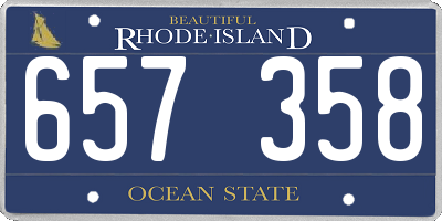 RI license plate 657358