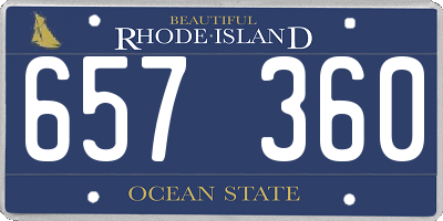 RI license plate 657360