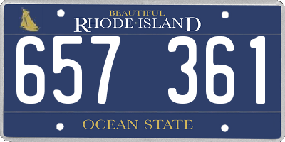 RI license plate 657361