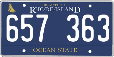 RI license plate 657363