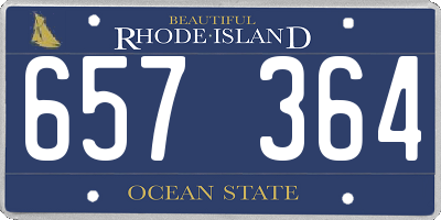 RI license plate 657364