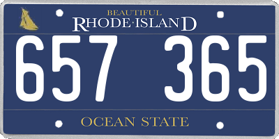 RI license plate 657365