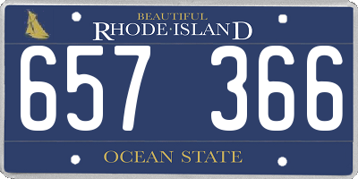 RI license plate 657366