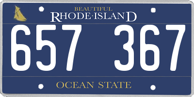 RI license plate 657367