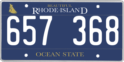 RI license plate 657368
