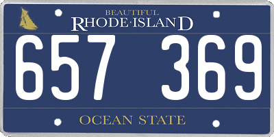 RI license plate 657369