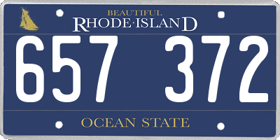 RI license plate 657372