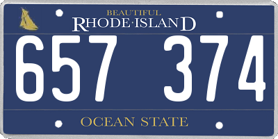 RI license plate 657374