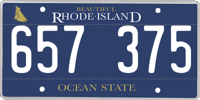 RI license plate 657375