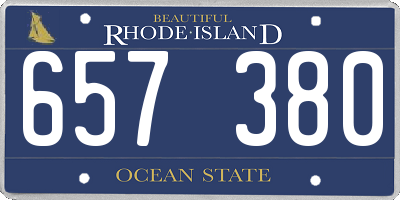 RI license plate 657380