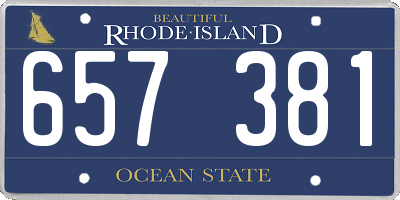 RI license plate 657381