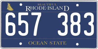 RI license plate 657383