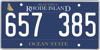 RI license plate 657385