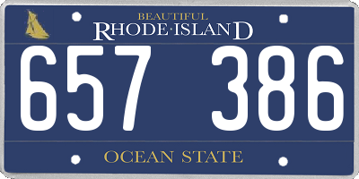 RI license plate 657386
