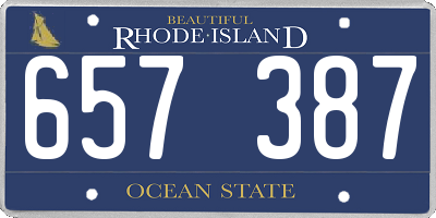 RI license plate 657387