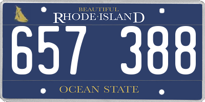 RI license plate 657388
