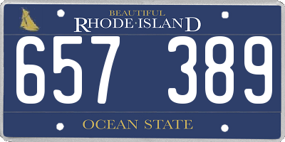 RI license plate 657389