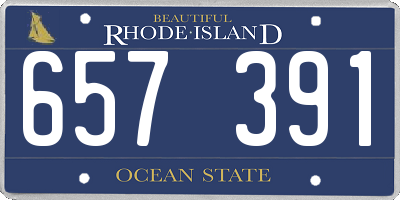 RI license plate 657391